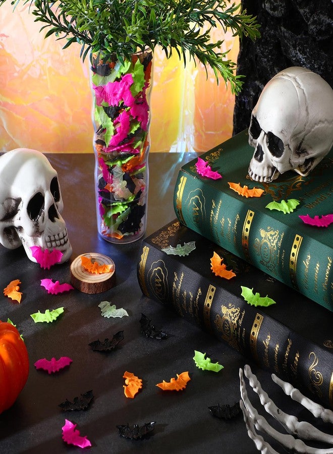 Poen مجموعة بوين من 300 قطعة من الخفافيش البلاستيكية الصغيرة الواقعية متعددة الألوان، ألعاب مخيفة للهالوين، دعائم للمقالب في المنزل والبار وتزيين طاولة الحفلات. - Image 4